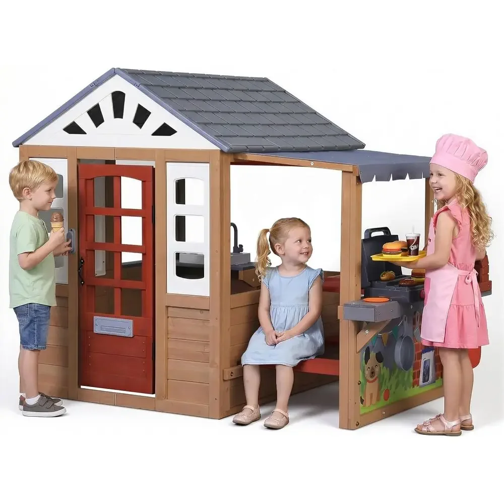Kids Outdoor Wooden Table - Kids Outdoor Wooden Playhouse, CeWooden Play