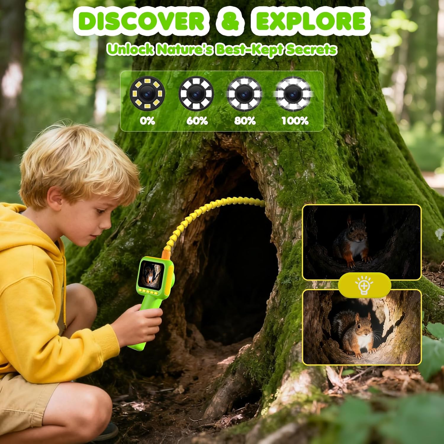Kids Outdoor Education - Endoscope for Kids, Borescope Snake Camera