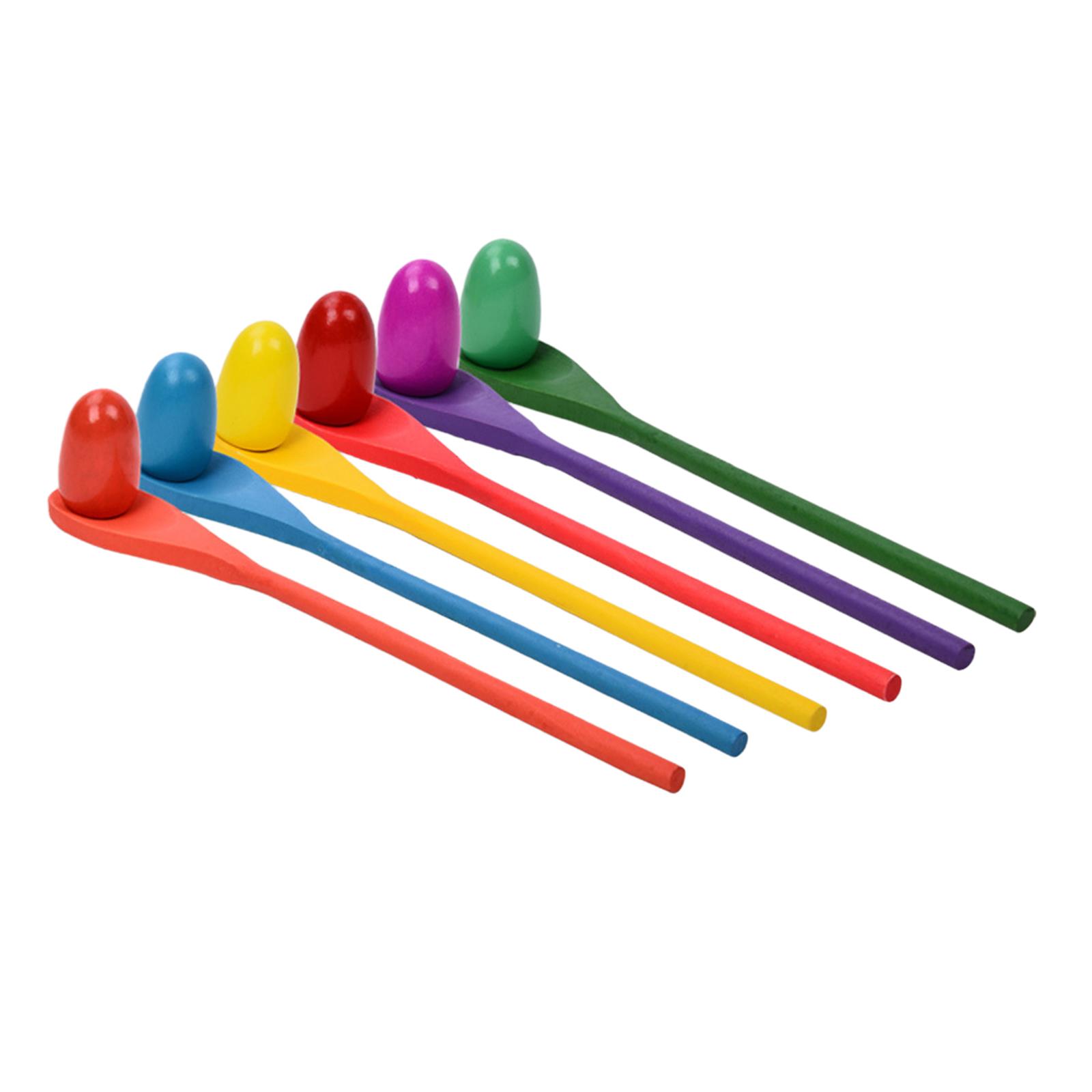Kids Outdoor Education - 6 Pieces Egg Spoon Race Game