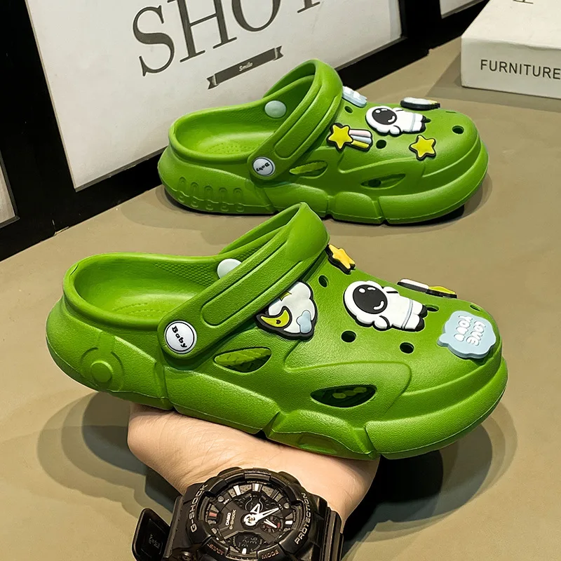 Kids Indoor Outdoor Slippers - Childrens Sandals Antiskid Breathable Garden Cave