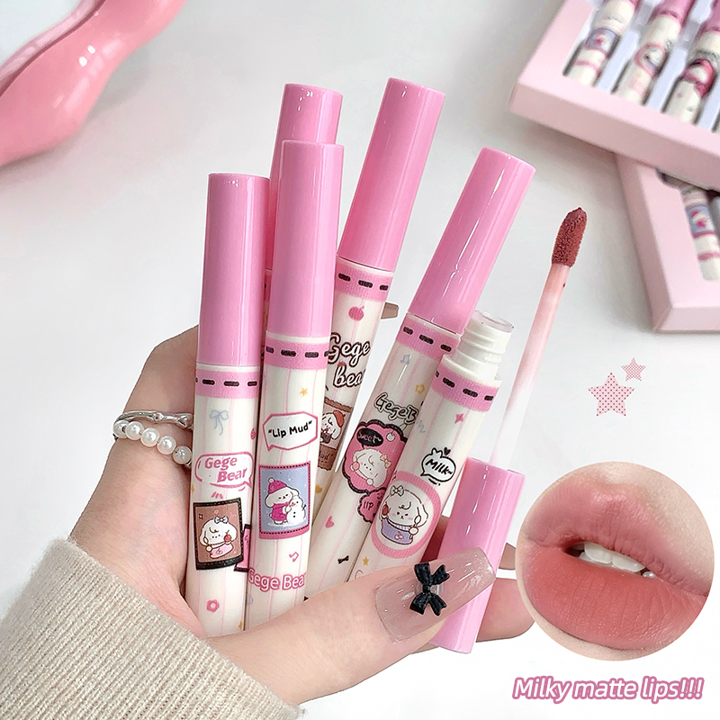 Gege Bear 6PC Velvet Lip Mud S - огляд і ціна Muddy Puddle Suit