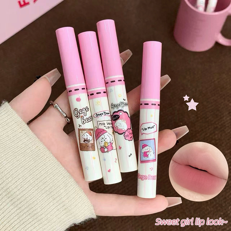 Gege Bear 6PC Velvet Lip Mud S - огляд і ціна Muddy Puddle Suit