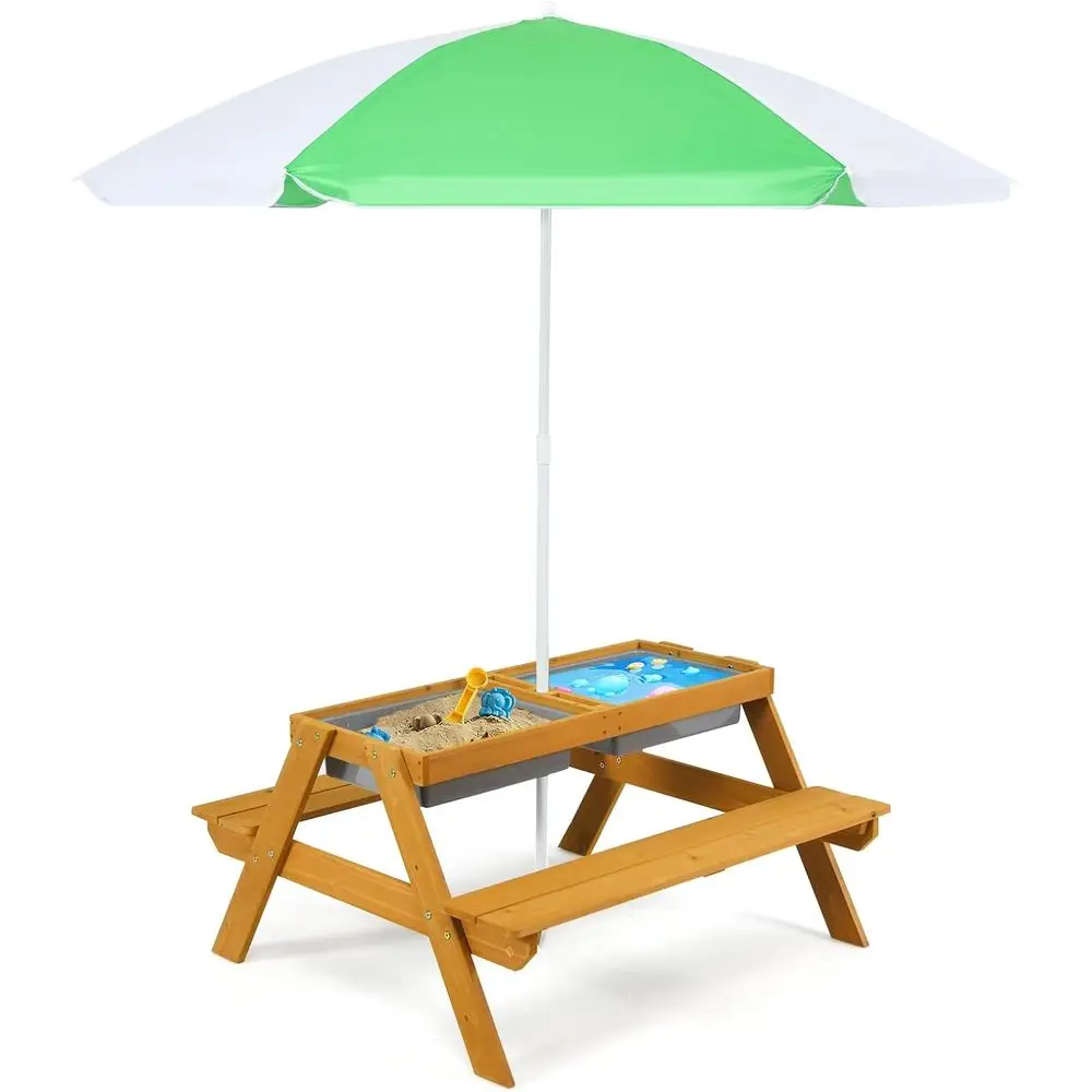 3-in-1 Height-Adjustable Umbre - огляд і ціна Kids Outdoor Wooden Table