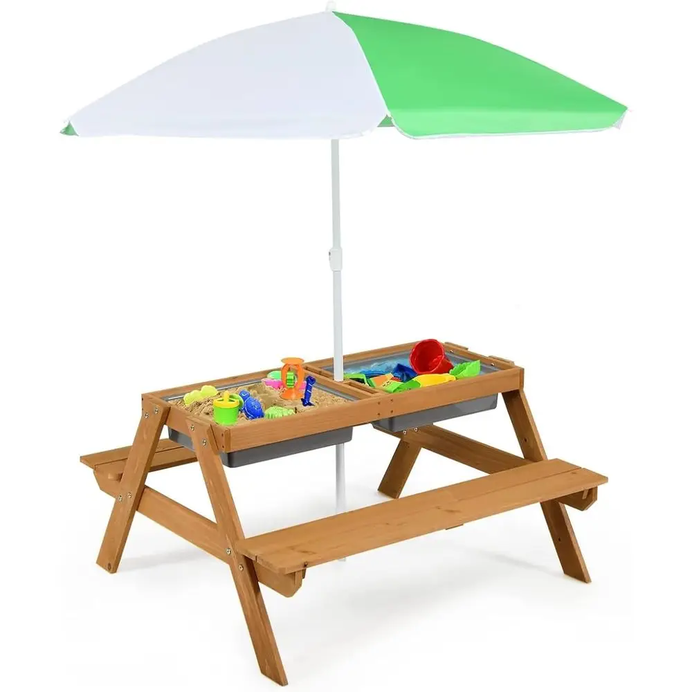 4-in-1 Wooden Sand & Water Pic - огляд і ціна Kids Outdoor Wooden Table