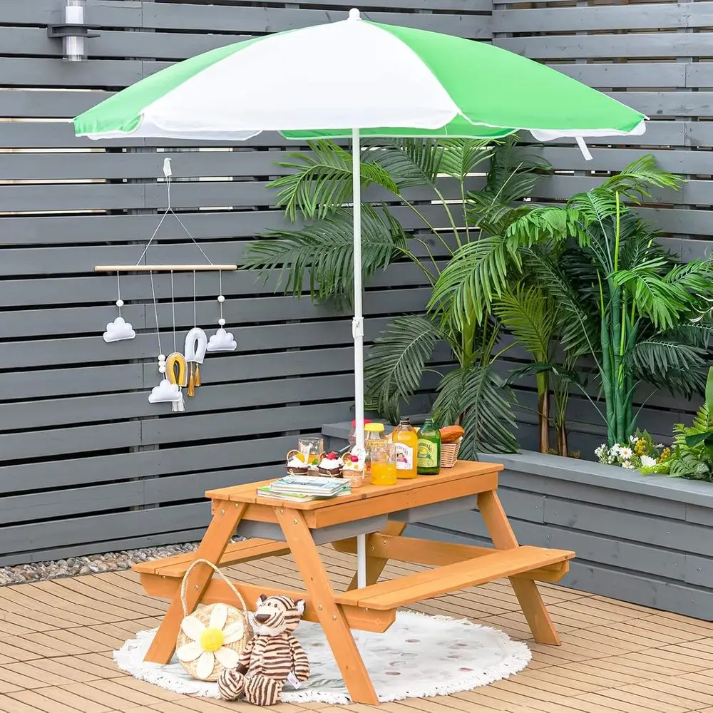 4-in-1 Wooden Sand & Water Pic - огляд і ціна Kids Outdoor Wooden Table