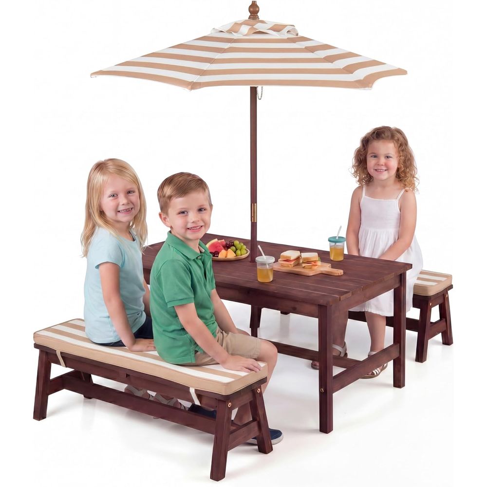 Kids Picnic Table, Large 42“x  - огляд і ціна Kids Outdoor Wooden Table