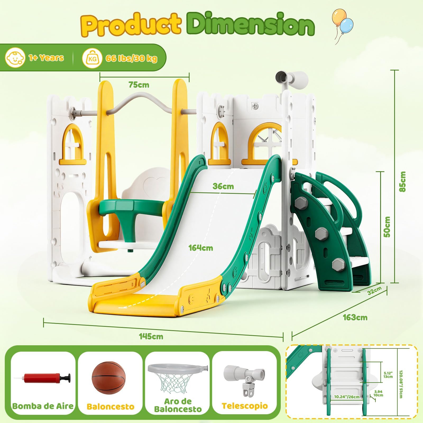 7 in 1 Toddler Slide And Swing - огляд і ціна Kids Outdoor Swing Set