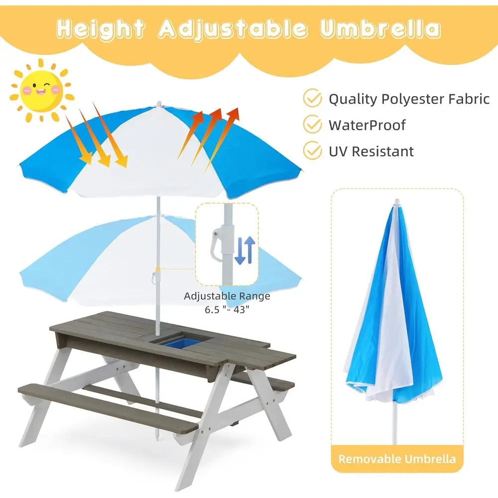 Convertible 3-in-1 Wooden Picn - огляд і ціна Kids Outdoor Wooden Table