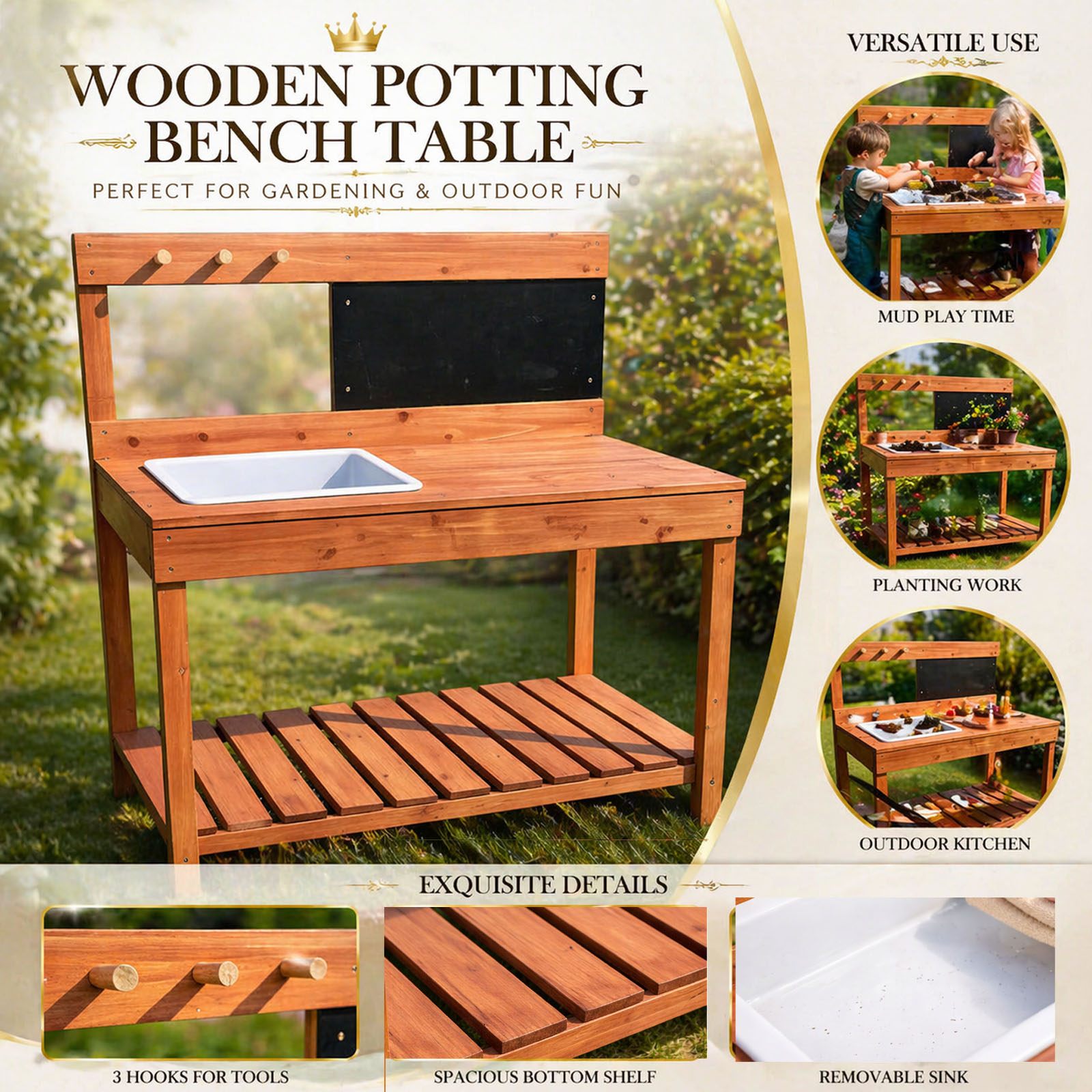 Wooden Potting Benches For Chi - огляд і ціна Kids Outdoor Education