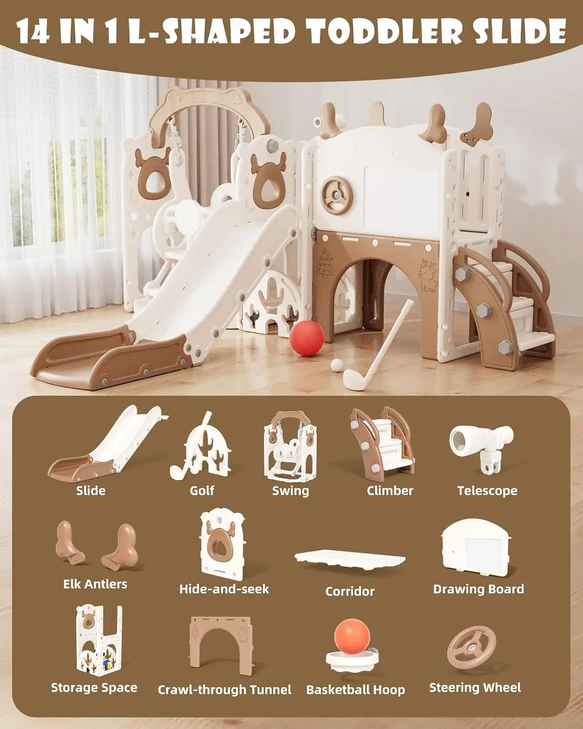 13-in-1 Toddler Slide and Swin - огляд і ціна Kids Outdoor Swing Set