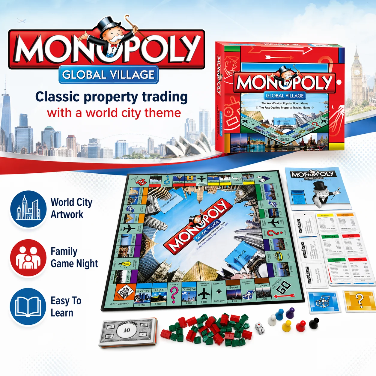 Premium MONOPOLY GLOBAL VILLAG - огляд і ціна Hasbro Game Monopoly